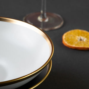 Gold Edge Suave Main Course Bowl Pasta Bowl June Trading