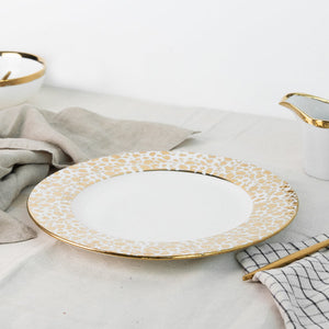 Aurulent Patch & Spiral Texture Dinner Plate Dinner Plates June Trading