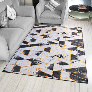 Monochrome Honeycomb Modern Home Large Carpet Carpets June Trading
