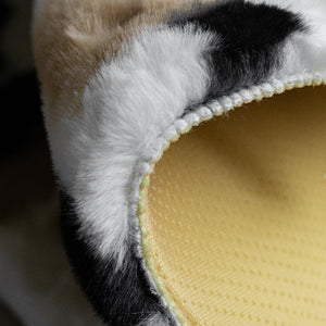 Vivid Brown Print Soft Faux Fur Rug Rugs June Trading