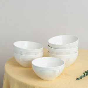 Ivory White Swirl Bowl (Set of 6) Bowls June Trading