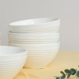 Ivory White Swirl Bowl (Set of 6) Bowls June Trading