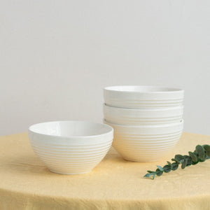 Ivory White Swirl Bowl (Set of 4) Bowls June Trading