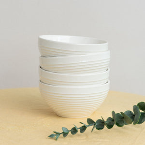 Ivory White Swirl Bowl (Set of 6) Bowls June Trading