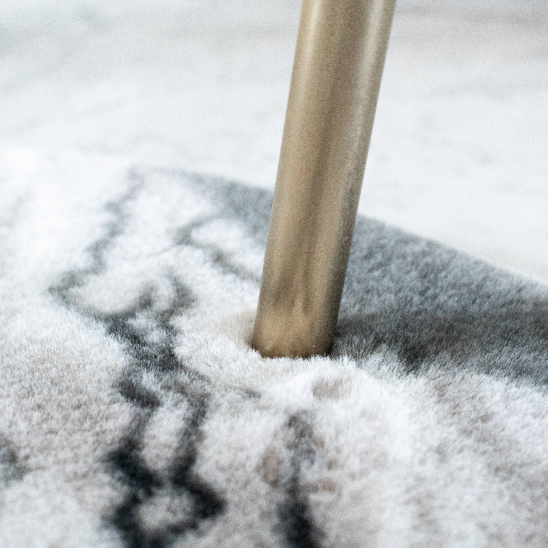 Vivid Brown Print Soft Faux Fur Rug Rugs June Trading