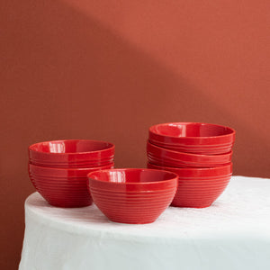Rogue Red Swirl Bowl (Set of 6) Bowls June Trading