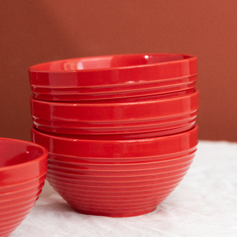 Rogue Red Swirl Bowl (Set of 6) Bowls June Trading