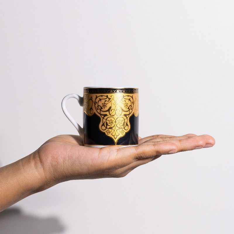 Traditional Ornate Tea Cup & Saucer Set (65 ml) Mini Tea Cups Set June Trading