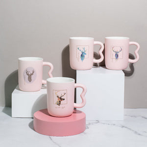 Reindeer Embellished Ceramic Coffee Mugs Coffee Mugs June Trading