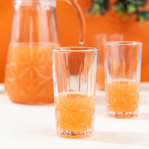 Intricate Cut Glass Jug & Tumbler Set Glasses & Jug Set June Trading