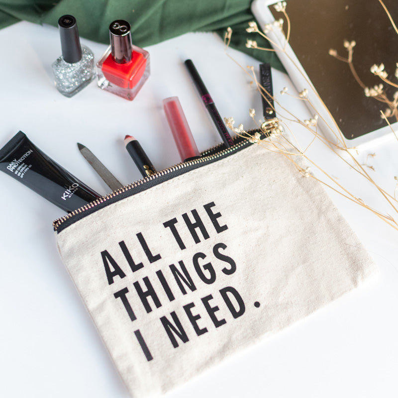All The Things I Need - Canvas Pouch Pouch June Trading