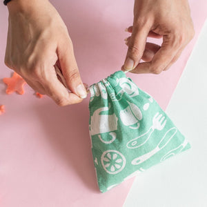 Kitchen Print String Canvas Pouch Pouch June Trading