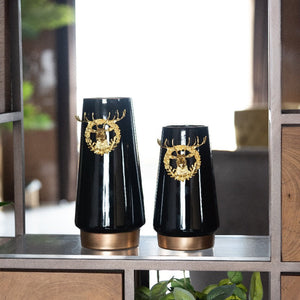 Ceramic Gold Plated Reindeer Vase Vases June Trading