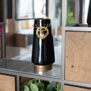 Ceramic Gold Plated Reindeer Vase Vases June Trading