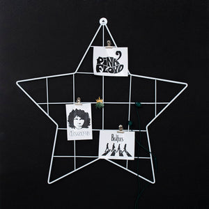 Star - Photo Holder Wall Grid Photo Holder Grid June Trading Ivory White