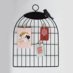 Bird Cage - Photo Holder Wall Grid Photo Holder Grid June Trading Black