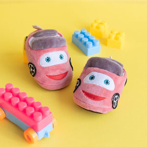 Cute Car - Baby Socks - Pink Baby Shoes June Trading