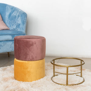 Elegant Suede Ottoman/Pouf Ottoman June Trading
