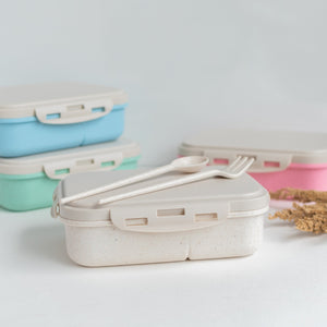 Wheat Straw Tiffin/Lunch Box Lunch Boxes June Trading Soft White