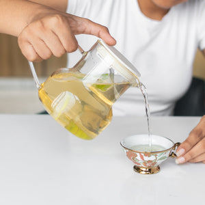 Glass Teapot With Strainer Glasses & Jug Set June Trading