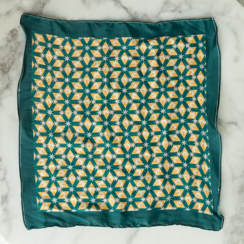 Brown and Emerald Green - Pocket Squares (Set of 2) Pocket Squares June Trading