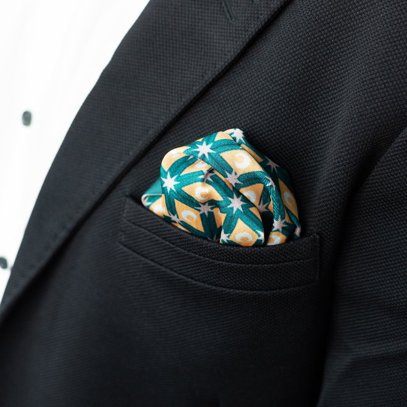 Brown and Emerald Green - Pocket Squares (Set of 2) Pocket Squares June Trading