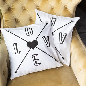 Arrow Heart Print Cushion Covers (Set of 2) Cushion Cover June Trading