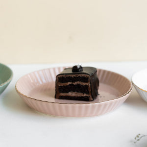 Pastel Ceramic Appetizer/Dessert Plates Snack Plate June Trading Lemonade Pink