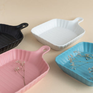 Crinkle Grill Baking Tray with Handle Serving Plates June Trading