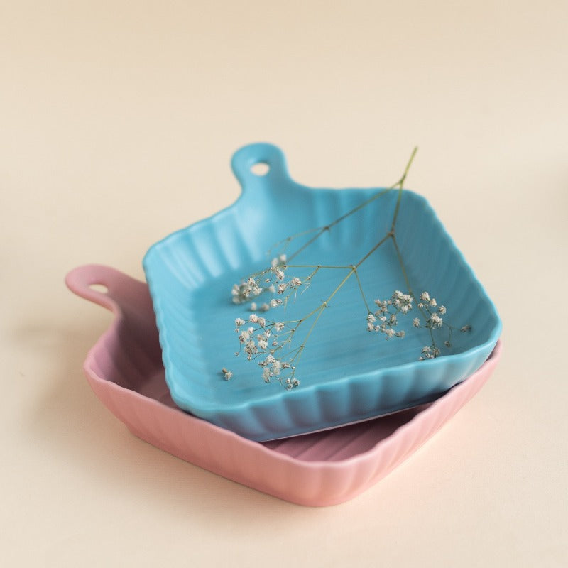 Crinkle Grill Baking Tray with Handle Serving Plates June Trading