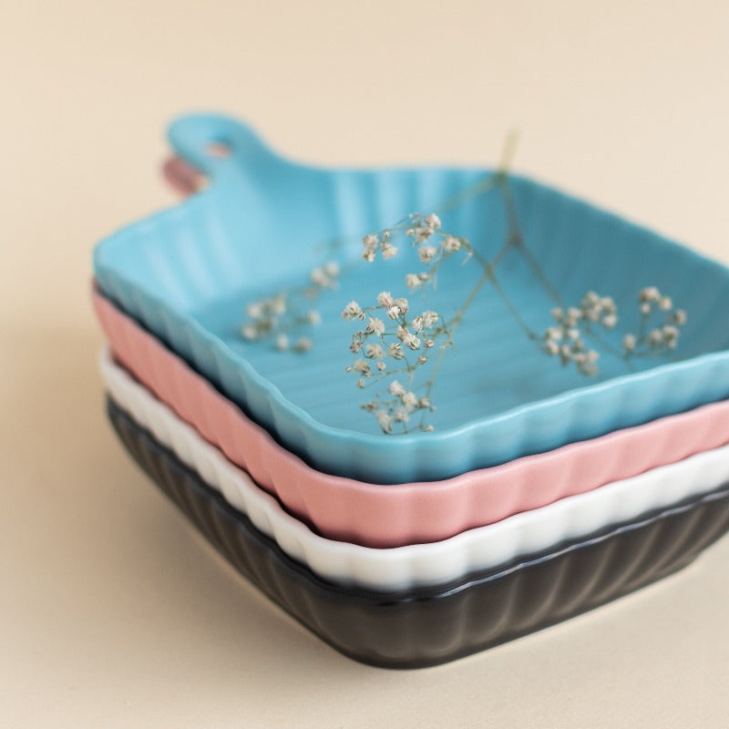 Crinkle Grill Baking Tray with Handle Serving Plates June Trading