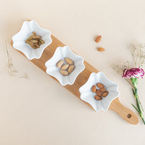 Bowl Set With Wooden Tray Serving Plates June Trading