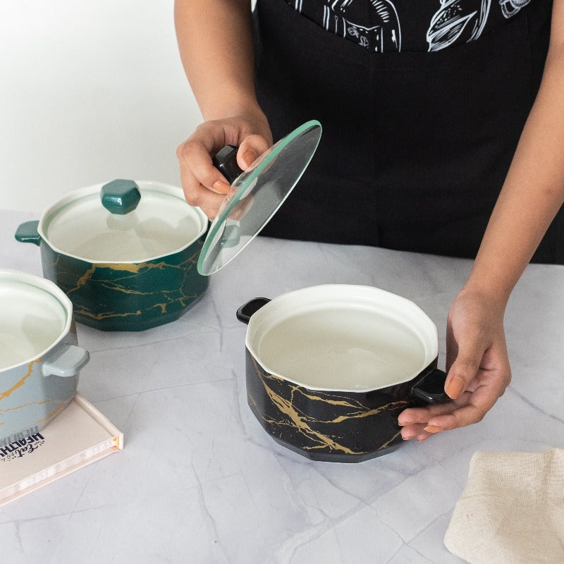 Splash Of Gold Ceramic Casserole With Lid Casserole June Trading