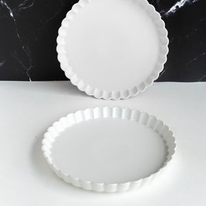Crinkle Serving Plate Dinner Plates June Trading Big White
