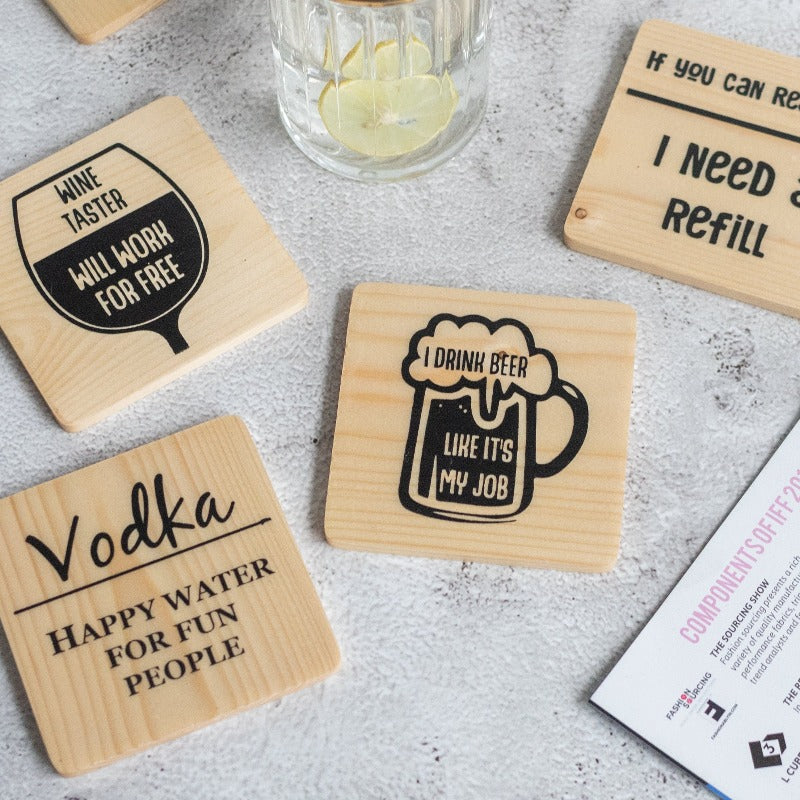 Wooden Coasters (Set Of 4) Coasters June Trading