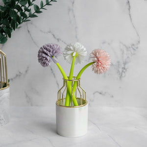 Cylindrical Vase With Gold Metal Cage Vases June Trading