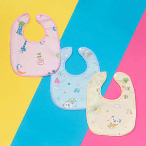 Happy Print Bib - Set of 3 Bibs June Trading