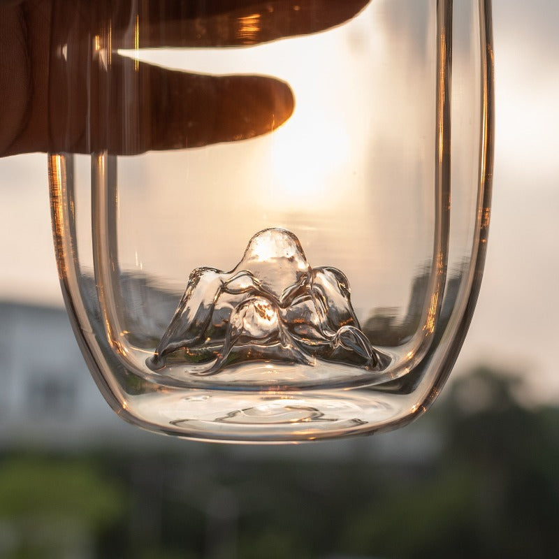 Transparent Double-Walled Mountain Glass Glasses June Trading