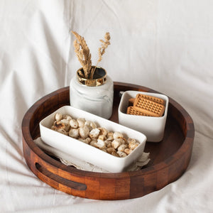 Round Serving Wooden Tray Serving Tray June Trading