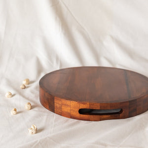Round Serving Wooden Tray Serving Tray June Trading