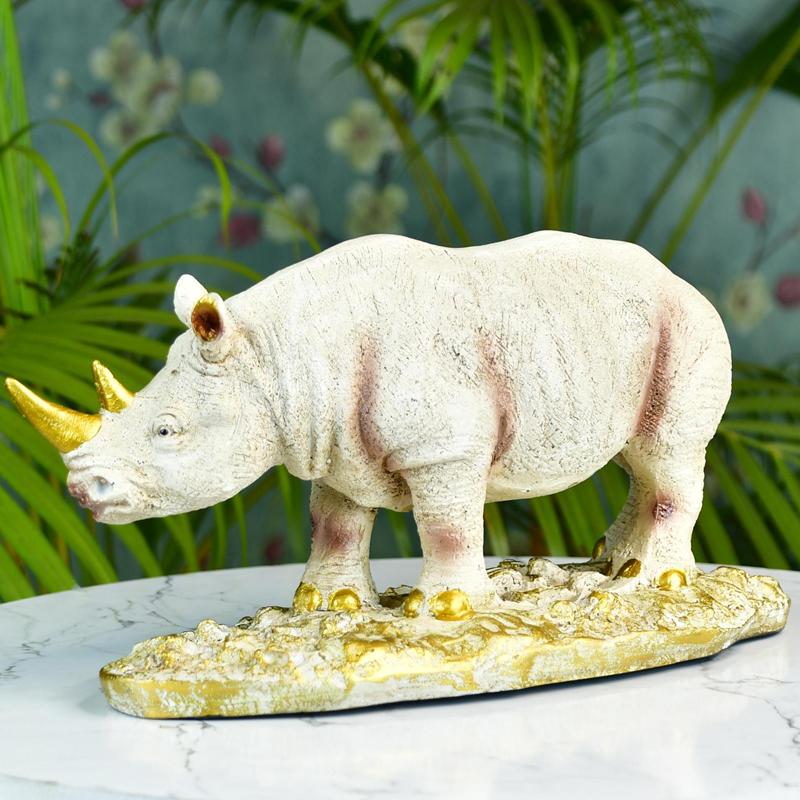 Sowpeace Resin White Rhino Decor