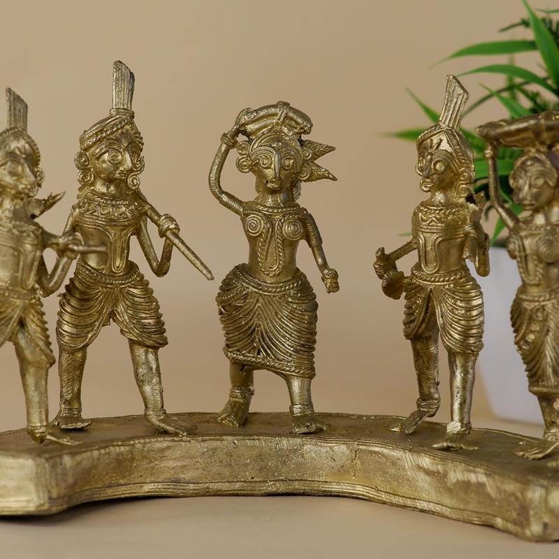 Exquisite Brass Dhokra Art Farmers Set: Premium Decor