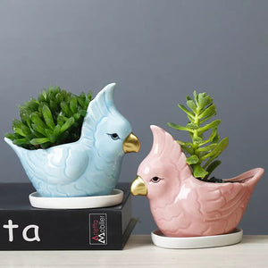 Parrot Ceramic Pot For Plants Planters June Trading