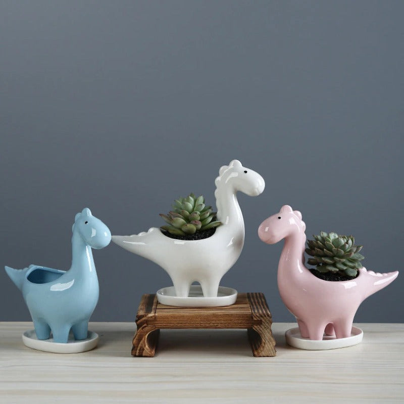 Dinosaur Ceramic Pot For Plants Planters June Trading