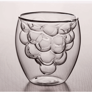 Intricate Grape Shaped Double Walled Glass Glasses June Trading