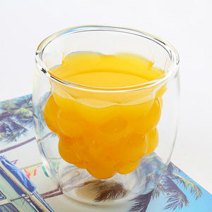 Intricate Grape Shaped Double Walled Glass Glasses June Trading