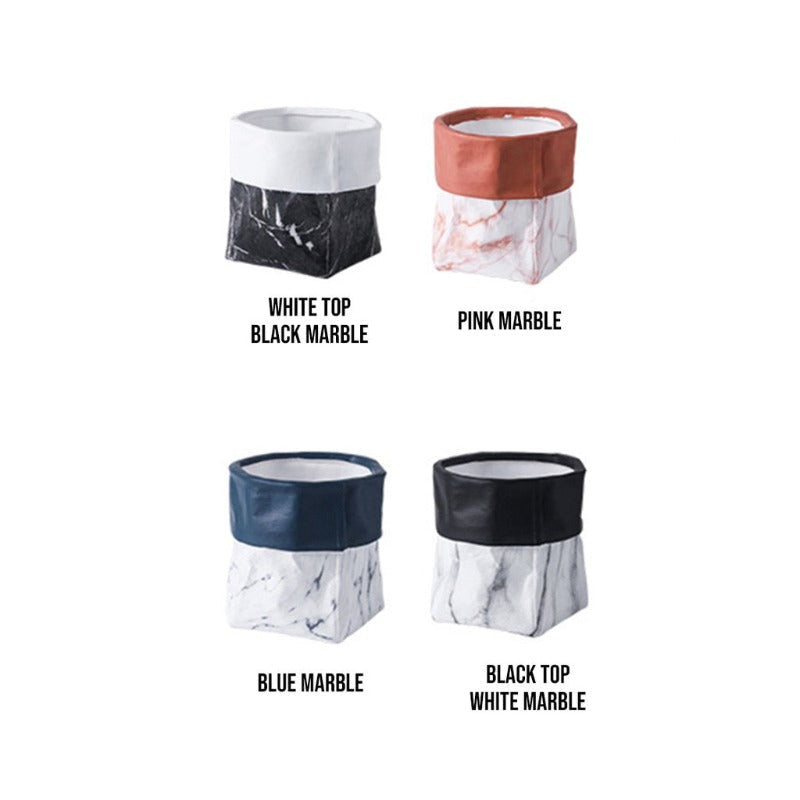 Marble Design Bag Shaped Planter Planters June Trading