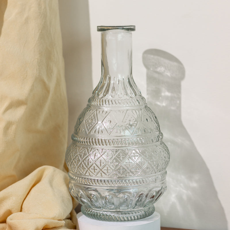 Decanter Embossed Design Vase Vases June Trading