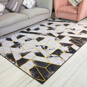 Monochrome Honeycomb Modern Home Large Carpet Carpets June Trading
