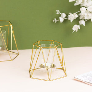 Gold Minimalist Candle Holder Set of 2 Candle Holders June Trading